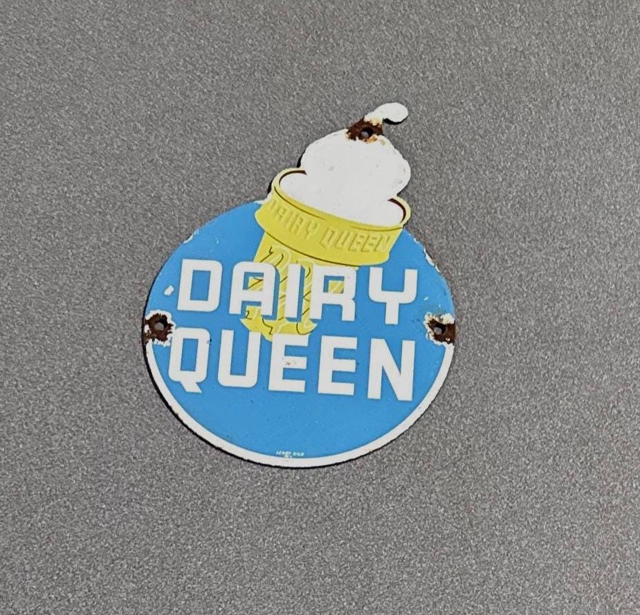 70s 80s Dairy Queen ホーローサイン PARKINGONLY Vintage Dairy Queen Sign - Etsy Canada