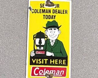 Letrero de porcelana vintage Coleman Lantern para puerta, tipo palma, para coche, camión, gasolina, aceite, motocicleta.