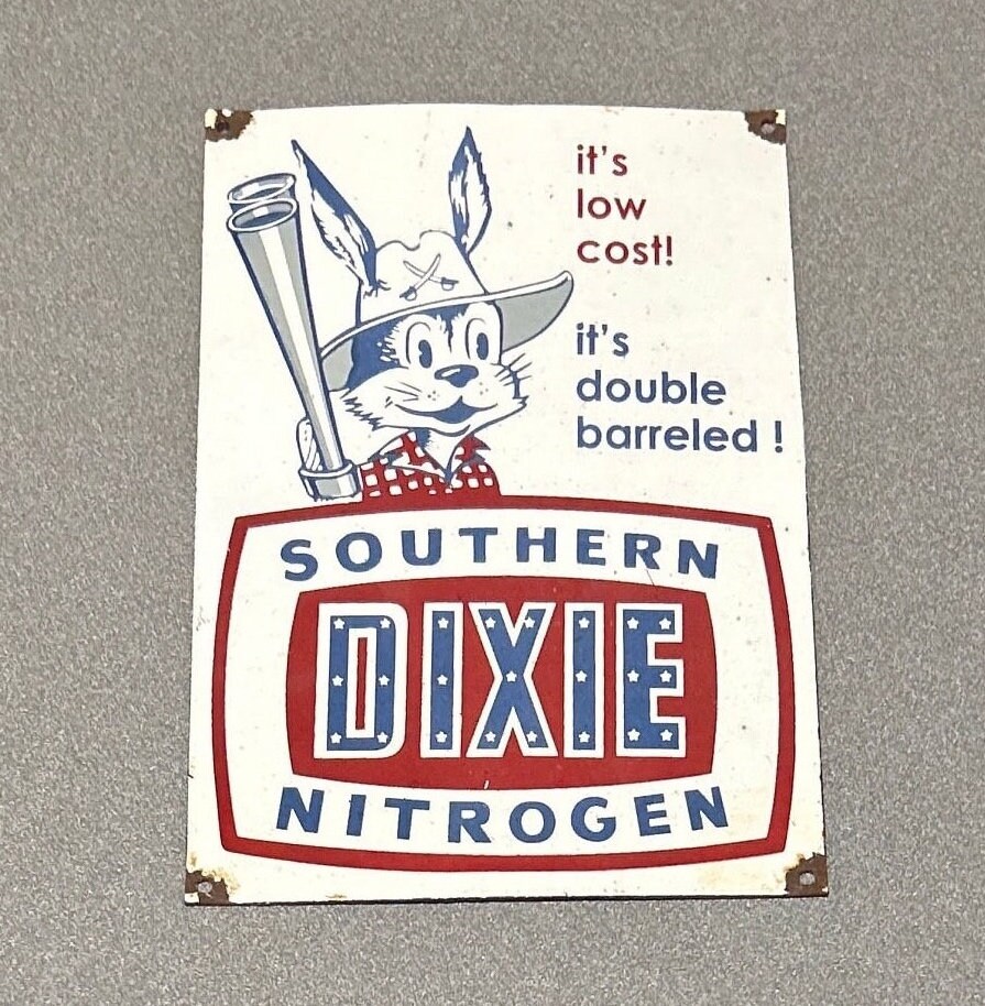 VINTAGE RARE 12” DIXIE Rabbit Gun Hunt Car Oil Porcelain Sign - Etsy