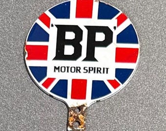 Placa decorativa vintage BP British Petroleum em porcelana para carro, caminhão, moto ou veículo.