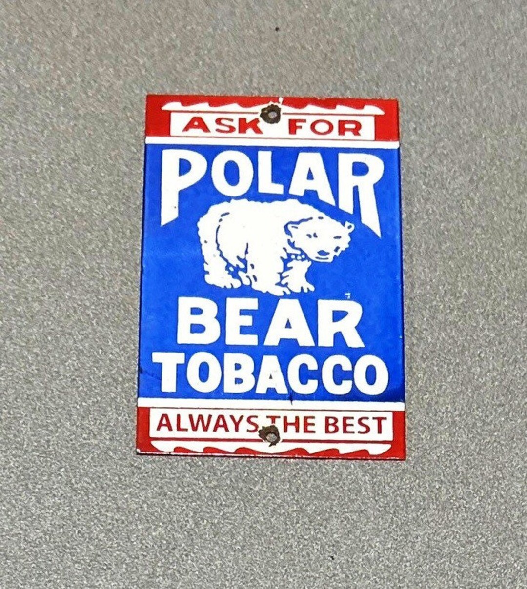 VINTAGE Rare POLAR BEAR Tobacco Door Push Porcelain Sign Gas - Etsy