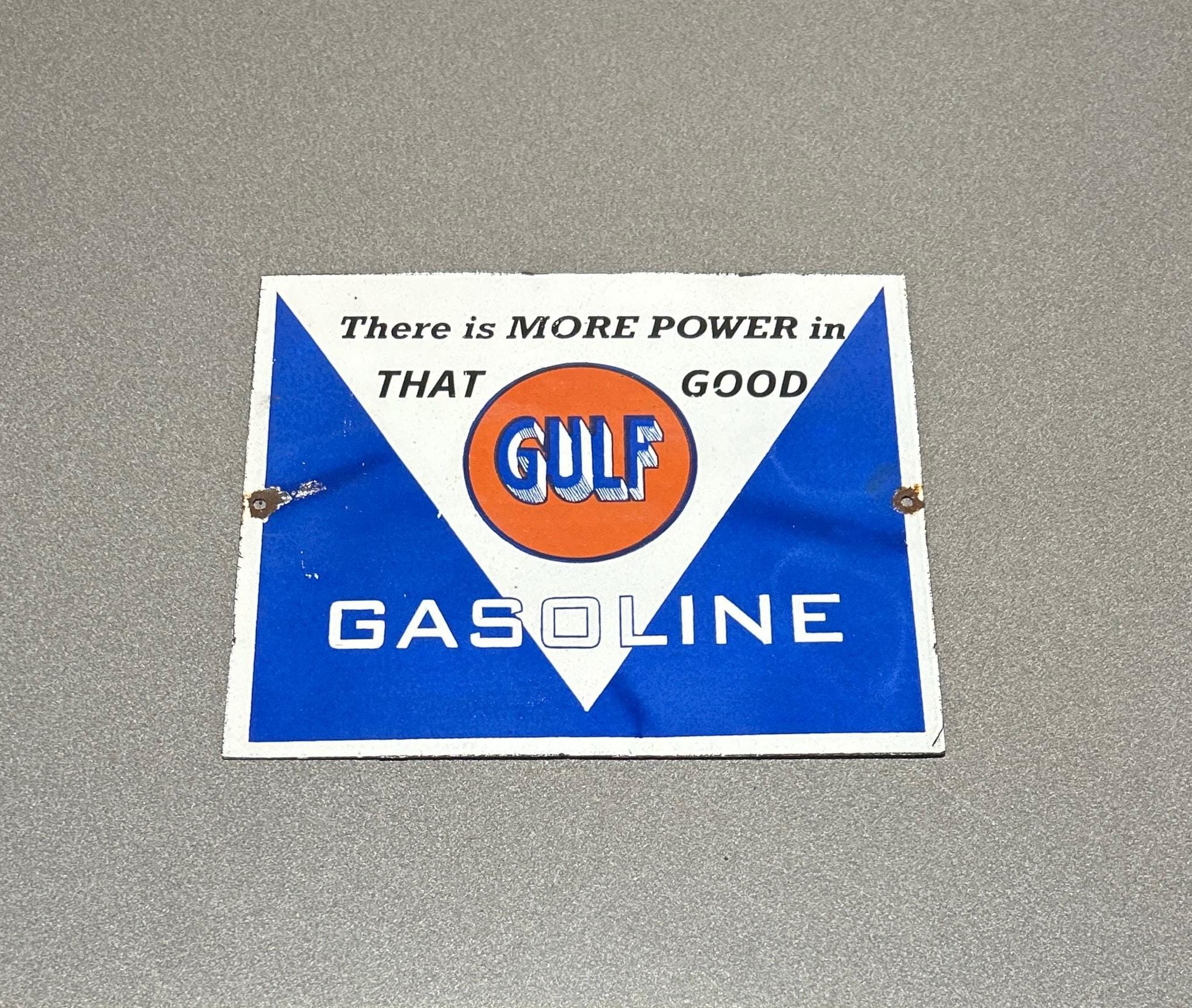 VINTAGE 12” GULF GASOLINE Porcelain Sign Gas Oil Car - Etsy