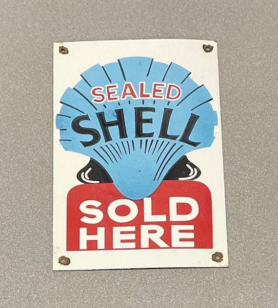 VINTAGE SHELL 12” Porcelain Sign Car Oil Gas Truck - Etsy