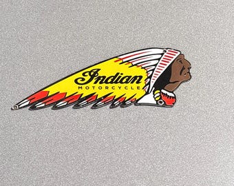 VINTAGE 12” INDIAN BIKE  Porcelain Sign Oil Car Truck Motorcycle Gas