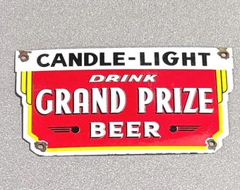 VINTAGE GROTE PRIJS Bierporseleinen Bord Auto Vrachtwagen Gas Olie Motorfiets