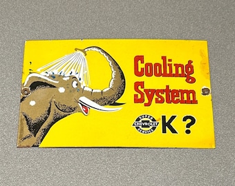 VINTAGE 12” CHEVY CHEVROLET Cooling Systems Elephant Porcelain Sign Car Oil Gas Truck