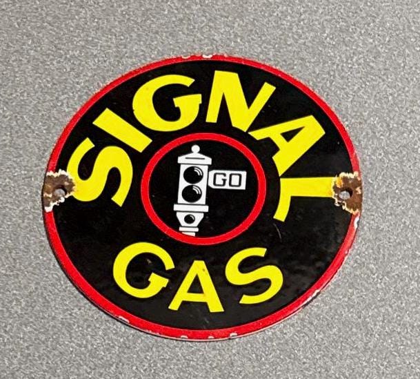 SIGNAL シグナル ガソリン ポンププレート 看板 Signal Gasoline Sign - Etsy