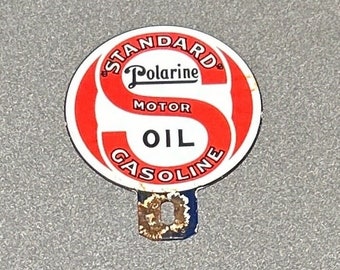 VINTAGE STANDARD POLARINE Teller Topper Porzellan Schild Gas Öl Auto