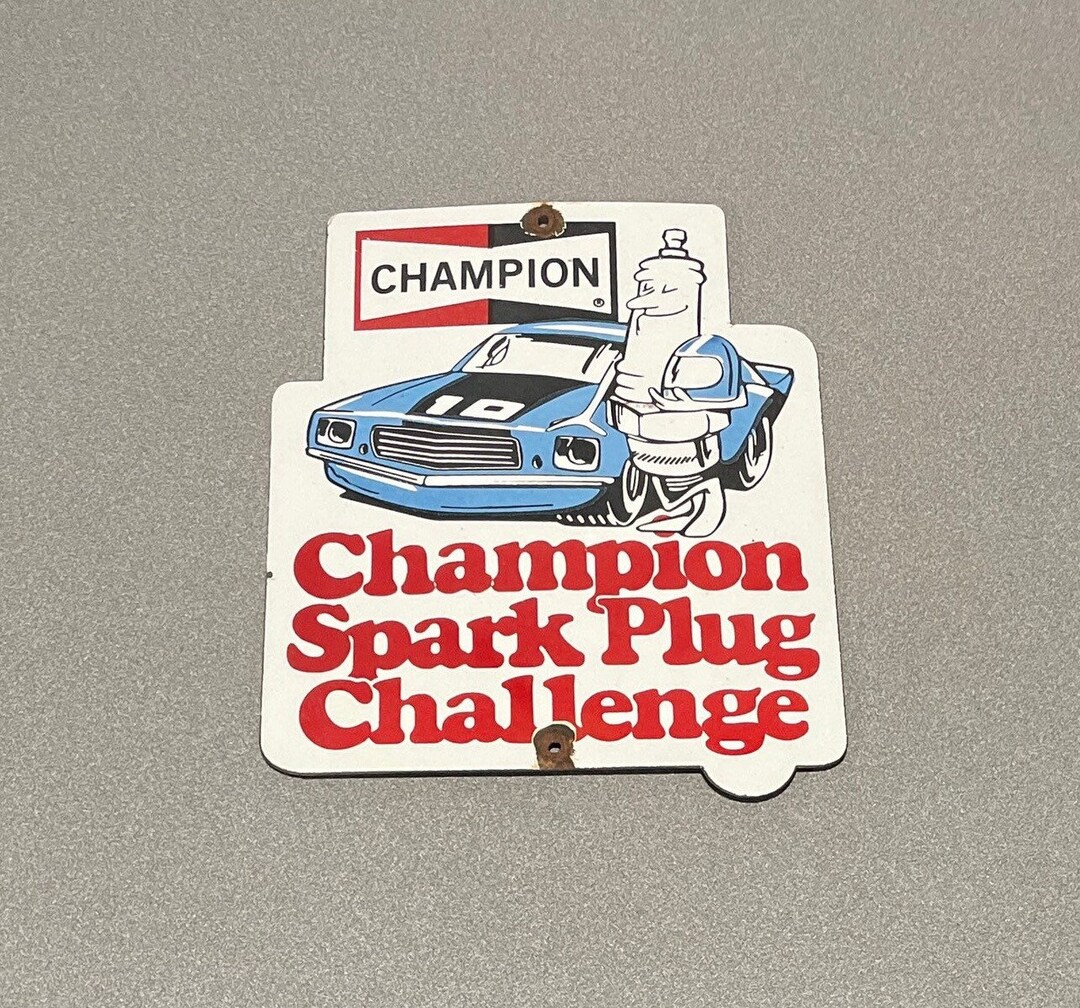 VINTAGE 12 CHAMPION SPARK Plugs Porcelain Sign Car Oil Gas Etsy