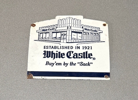 超レア　ホワイトキャッスル　White Castle ミールトイ　ビンテージ VINTAGE Rare WHITE CASTLE 12” Porcelain Sign Gas Oil Car - Etsy