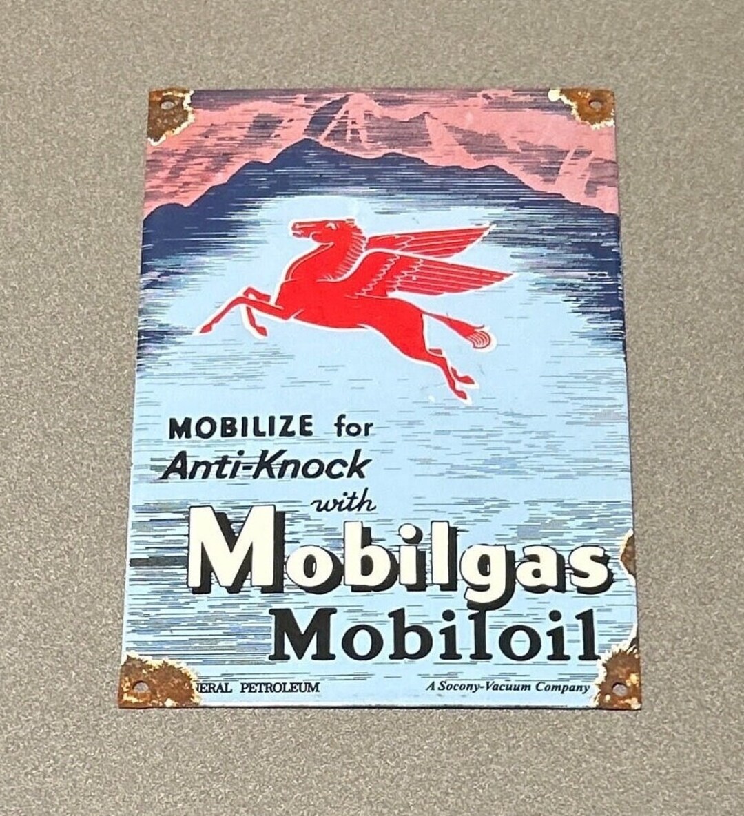 VINTAGE 12 MOBIL PEGASUS Porcelain Sign Car Oil Gas Truck - Etsy