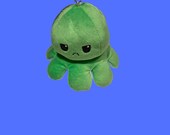 Mini Bruno - Blue Green reversible octopus plush keyring bag tag - UK stock - FAST and FREE delivery
