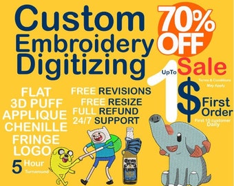 Custom Embroidery Digitizing / Embroidery Digitizing/ Embroidery Designer / Embroidery Design / Logo Digitizer / Logo Design/ Computer Emb
