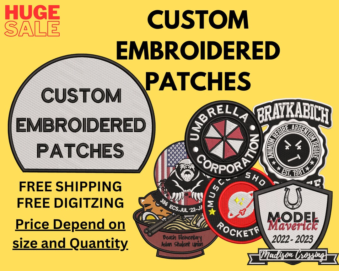 Custom Embroidered Patches: Sew-on or Iron-on, Logo Design - Etsy