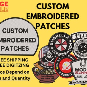 Custom Embroidered Patches  , Custom Sew on Patches , Custom logo Patches , Custom Iron On Patches ,Custom  VELCRO Hook & Loop Patches