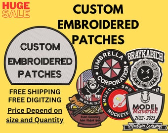 Custom Embroidered Patches  , Custom Sew on Patches , Custom logo Patches , Custom Iron On Patches ,Custom  VELCRO Hook & Loop Patches