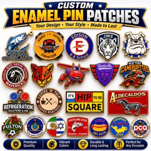Custom Enamel Pins, Personalized Logo Lapel Badges, Soft or Hard Enamel
