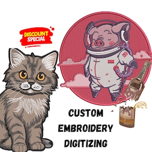 Logo Digitizing for Embroidery | Custom Embroidery Digitizing Service | DST PES EXP Files | Same Day Delivery