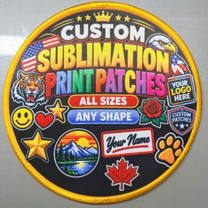 Custom Print Patches | Sublimation Patch | Personalized Logo Patch | No Minimum Order