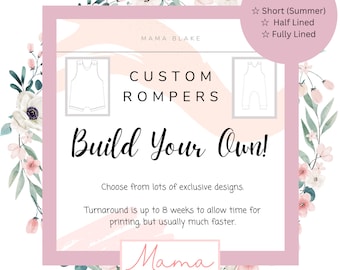 Custom Rompers, Girls Boys Neutral Romper, Baby Gift, Toddler Clothes, Child Outfit, Dungarees, Handmade Romper, Letterbox Gift