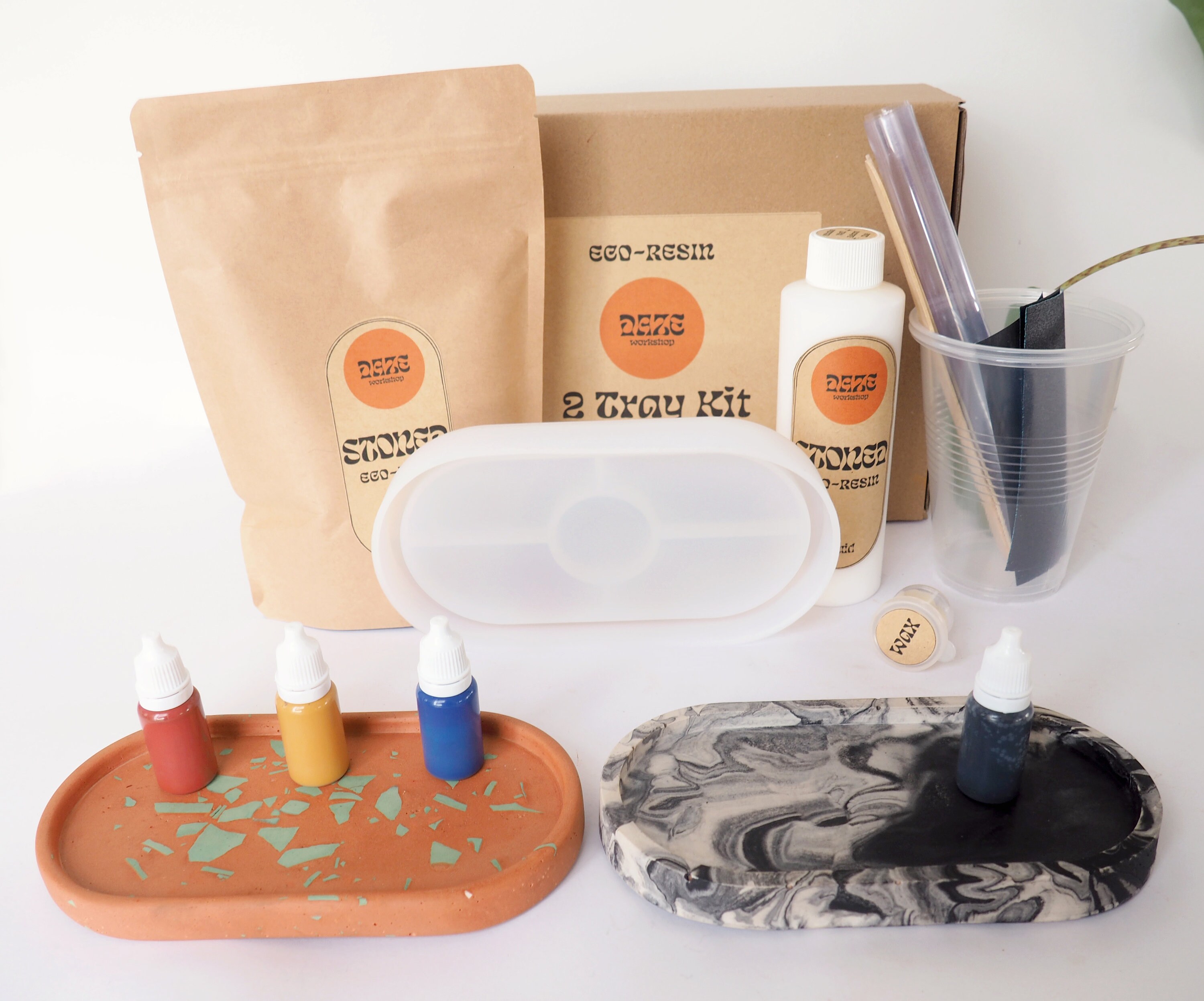 Ecoresin DIY 2 Tray Kit Jesmonite Alternative Etsy