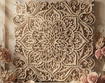 3D Layered Mandala SVG: Laser Cut Panel Template (Digital Download)