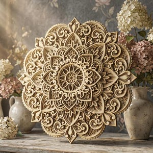 Multilayer mandala SVG template - 3D Layered Vector cutting file for Laser cut, Cricut, Glowforge - dxf, ai, eps, dwg, cdr digital template