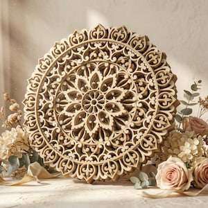 Multilayer mandala SVG template - 3D Layered Vector cutting file for Laser cut, Cricut, Glowforge, CNC router - dxf, ai, eps, dwg, cdr