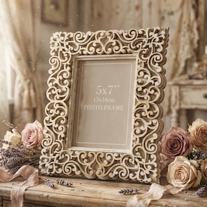Laser Cut Photo Frame template - multilayer Picture Frame - Cricut template Layered svg dxf ai eps Laser cut file Ornate wedding photo frame