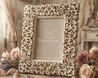 Laser Cut Photo Frame template - multilayer Picture Frame - Cricut template Layered svg dxf ai eps Laser cut file Ornate wedding photo frame