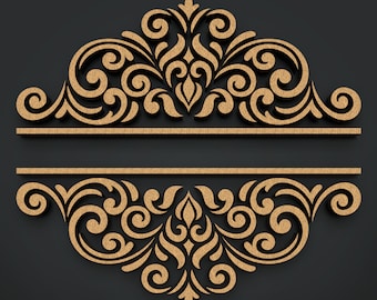 SVG ornate border - stencil template, text border, Vintage Divider Clipart - svg dxf png - Foiling template - laser cut Vector File - Cricut