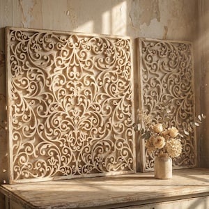 Laser cut ornamental panel template - wall decor, stencil design - svg dxf png ai eps -  CNC Plasma Cutting files - digital download
