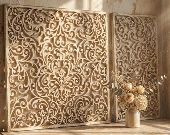 Laser cut ornamental panel template - wall decor, stencil design - svg dxf png ai eps -  CNC Plasma Cutting files - digital download