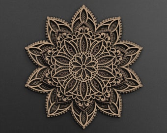 Multilayer mandala SVG template - 3D Layered Vector cutting file for Laser cut, Cricut, Glowforge, CNC router - dxf, ai, eps, dwg, cdr