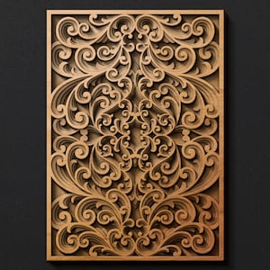 Laser cut Multilayer panel template - 3D Layered Vector cutting file, Cricut, Glowforge, CNC router - svg, dxf, ai, eps, dwg, cdr