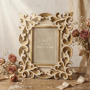 Laser Cut Ornate Photo Frame Template SVG, DXF Layered picture frame, Cricut Multilayer design (Digital File)
