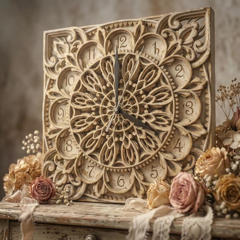 Multilayer clock SVG template - Laser cut clock - Layered wall decor ...