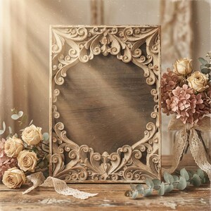 Laser Cut Photo Frame template - multilayer SVG Photo Frame Cricut template Layered dxf ai eps - Laser cut file Ornate Wall Art pattern image 2