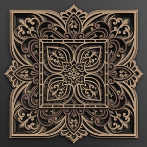 Multilayer mandala SVG template - 3D Layered Vector cutting file for Laser cut, Cricut, Glowforge, CNC router - dxf, ai, eps, dwg, cdr