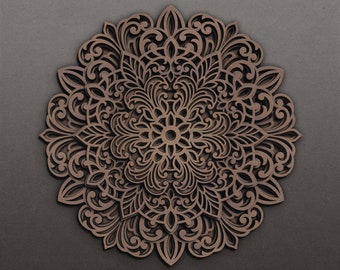 Multilayer mandala SVG template - 3D Layered Vector cutting file for Laser cut, Cricut, Glowforge, CNC router - dxf, ai, eps, dwg, cdr