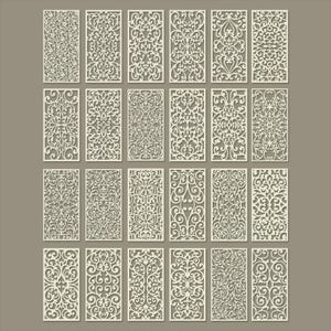 Laser cut ornamental panel bundle - screen, wall decor, stencil design - svg dxf png ai eps -  CNC Plasma Cutting files - digital download