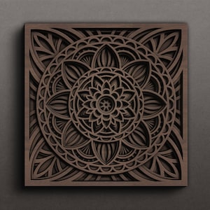 Multilayer mandala SVG template - 3D Layered Vector cutting file for Laser cut, Cricut, Glowforge, CNC router - dxf, ai, eps, dwg, cdr