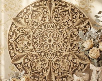 Multilayer mandala SVG template - 3D Layered Vector cutting file for Laser cut, Cricut, Glowforge, CNC router - dxf, ai, eps, dwg, cdr
