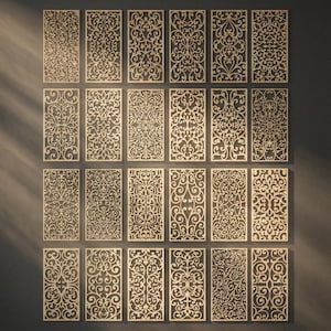 Laser cut ornamental panel bundle - screen, wall decor, stencil design - svg dxf png ai eps -  CNC Plasma Cutting files - digital download