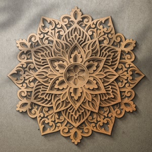 Multilayer mandala SVG template - 3D Layered Vector cutting file for Laser cut, Cricut, Glowforge, CNC router - dxf, ai, eps, dwg, cdr