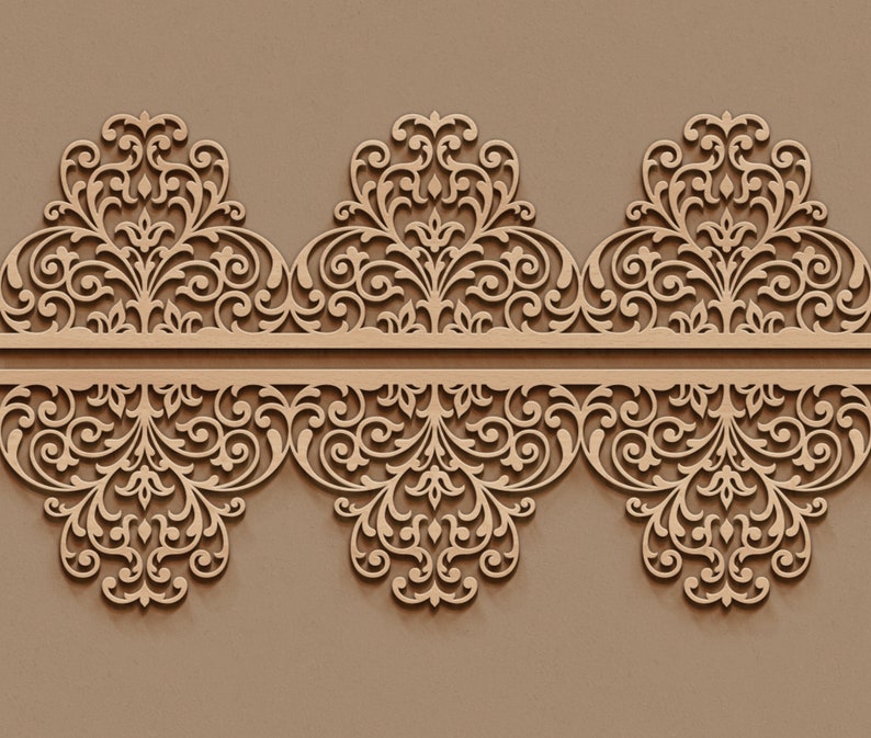Laser Cut Ornamental Border Panel Template Wall Decor Etsy