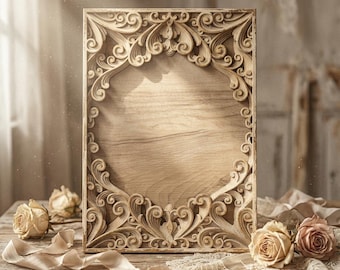 Laser Cut Photo Frame template - multilayer SVG Photo Frame Cricut template Layered  dxf ai eps - Laser cut file Ornate Wall Art pattern