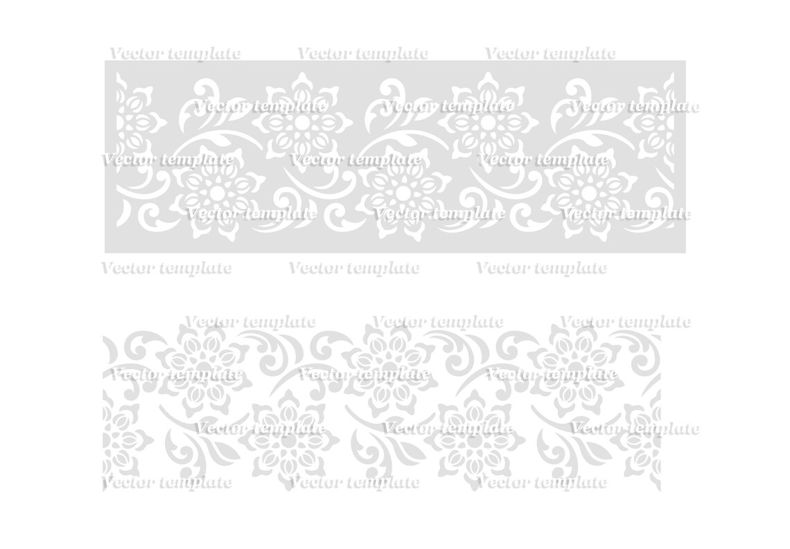 SVG Floral Border Stencil Template Wall Decor Decal Etsy