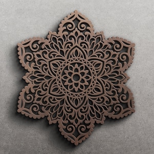 Laser cut Mandala, SVG decal design template - wall decor - svg dxf png -  Diy Vector Cutting File for Cricut - digital download