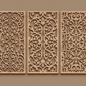 Laser cut ornamental panel template - wall decor, stencil design - svg dxf png ai eps -  CNC Plasma Cutting files - digital download